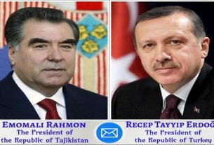 Барқияи шодбошӣ ба Президенти Ҷумҳурии Туркия Реҷеп Тайип Эрдоган